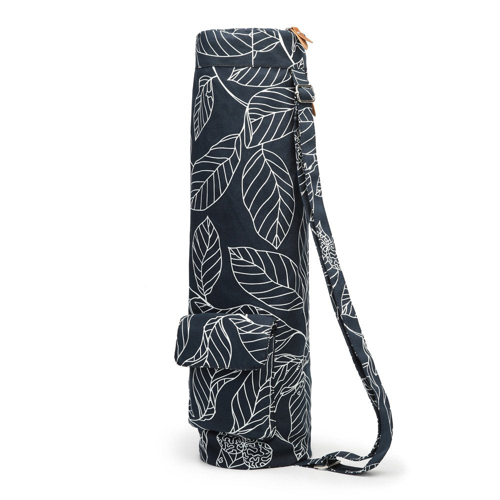 Yoga Mat Bag for Women & Men, Full-Zip Canvas Pilates Bag with Pockets