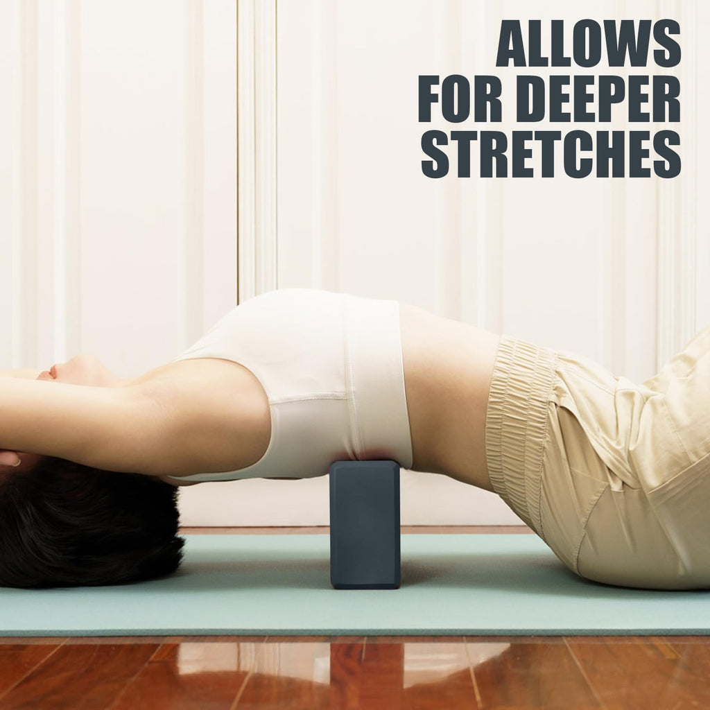 2 Pcs Yoga Blocks, 9x6x3 Inch Grey Foam Blocks for Pilates