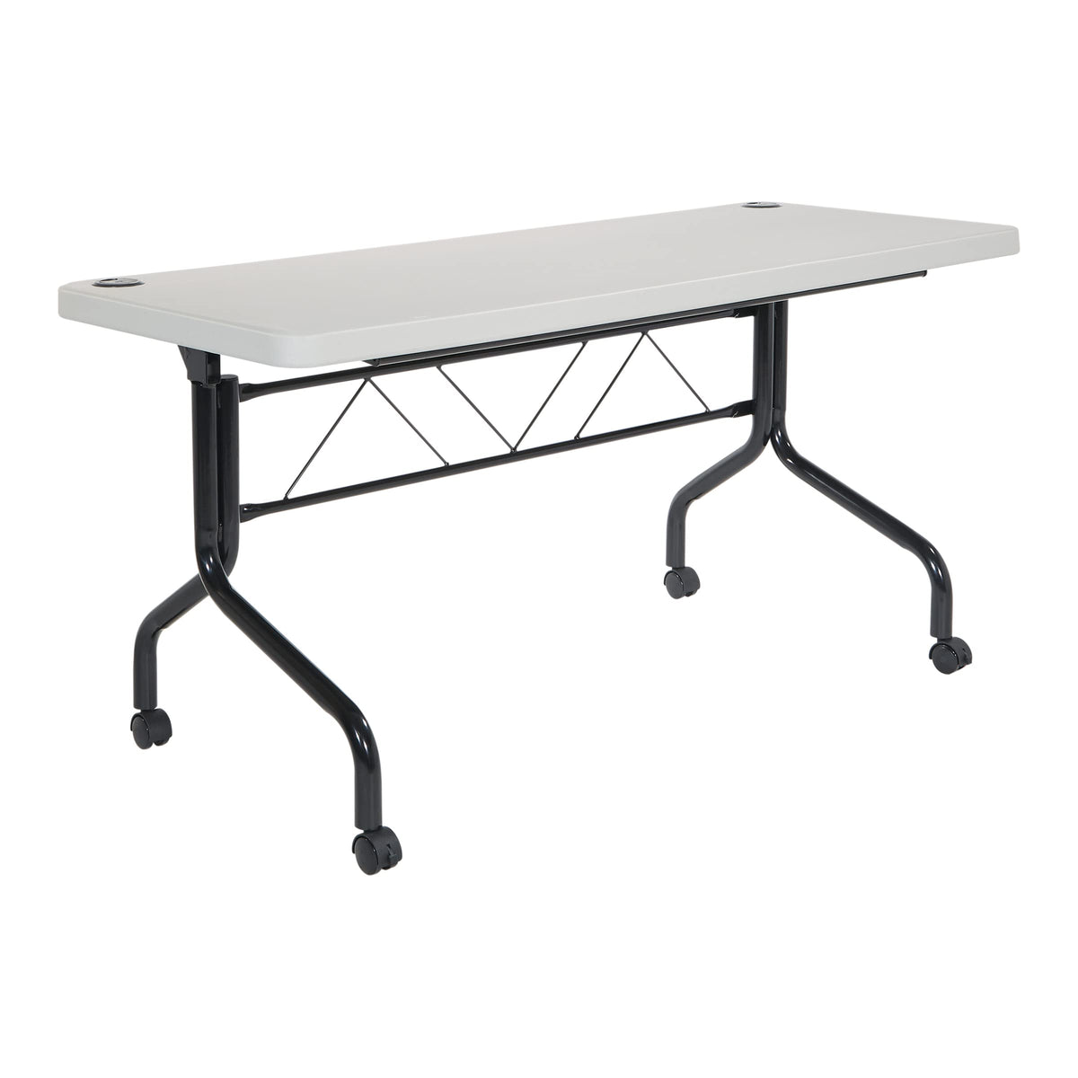 Resin Multipurpose Flip Training Table with Locking Casters for Home and Office, 5 Feet