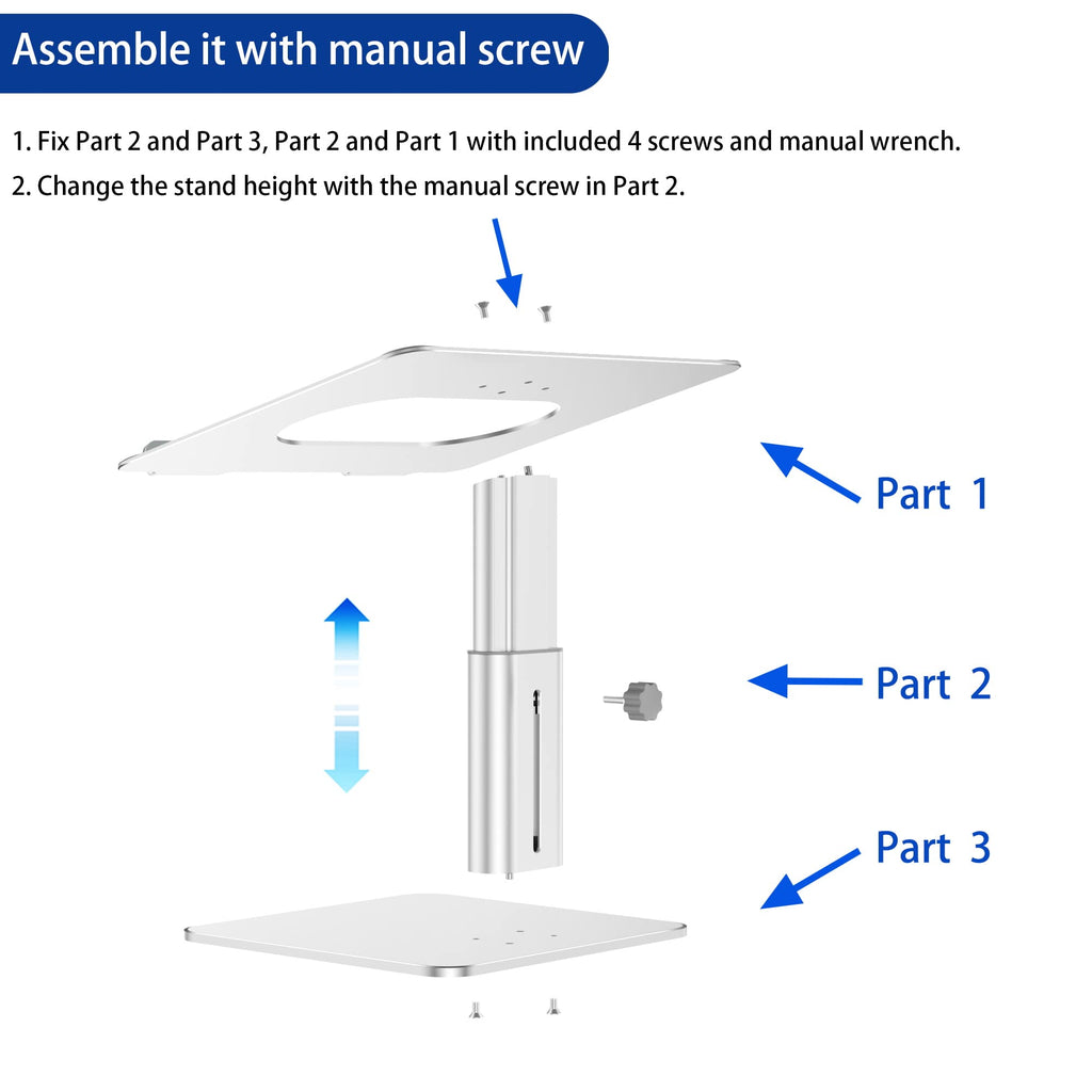 Laptop Stand, Ergonomic Adjustable Notebook Riser, Computer Holder, Laptop Mount Compatible with 10-15.6" Laptops, Silver