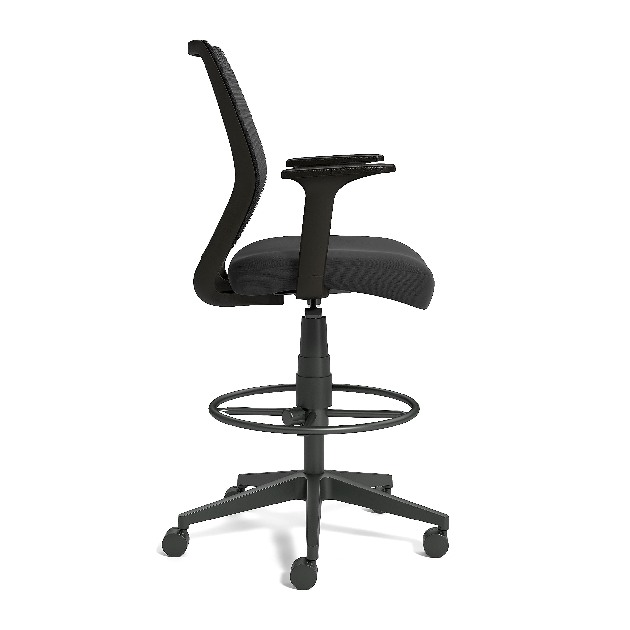 Drafting Stool, Mesh, Ergonomic, Adjustable Height, Swivel, Black