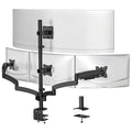 4 Monitor Mount for 13-49 inch Ultrawides on Top Bracket and 27 inch Screens on Lower Brackets, Heavy Duty Arm Extra Tall Quad Monitor Stand, up to 44 lbs (GSDM004S-P), Black