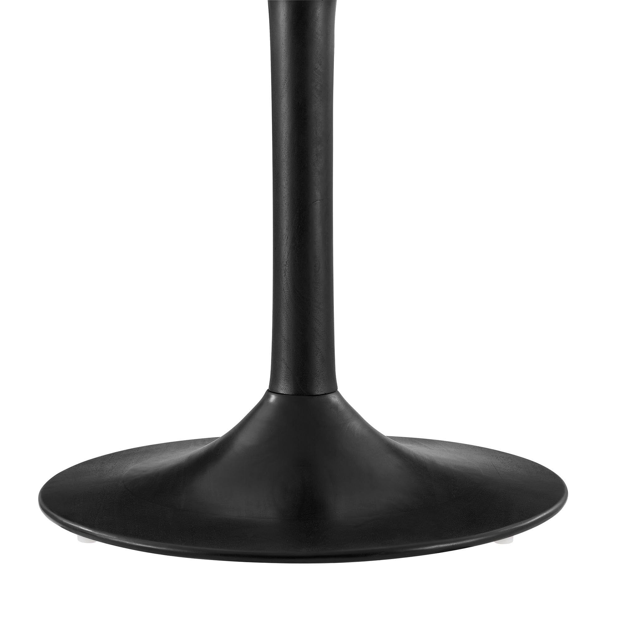 Modway Lippa 48 Inch Round Wood Dining Table in Black – Solid Mango Wood Tabletop with Pedestal Base - Mid Century Modern Dining Room Furniture - Kitchen Table for 4-6 Person