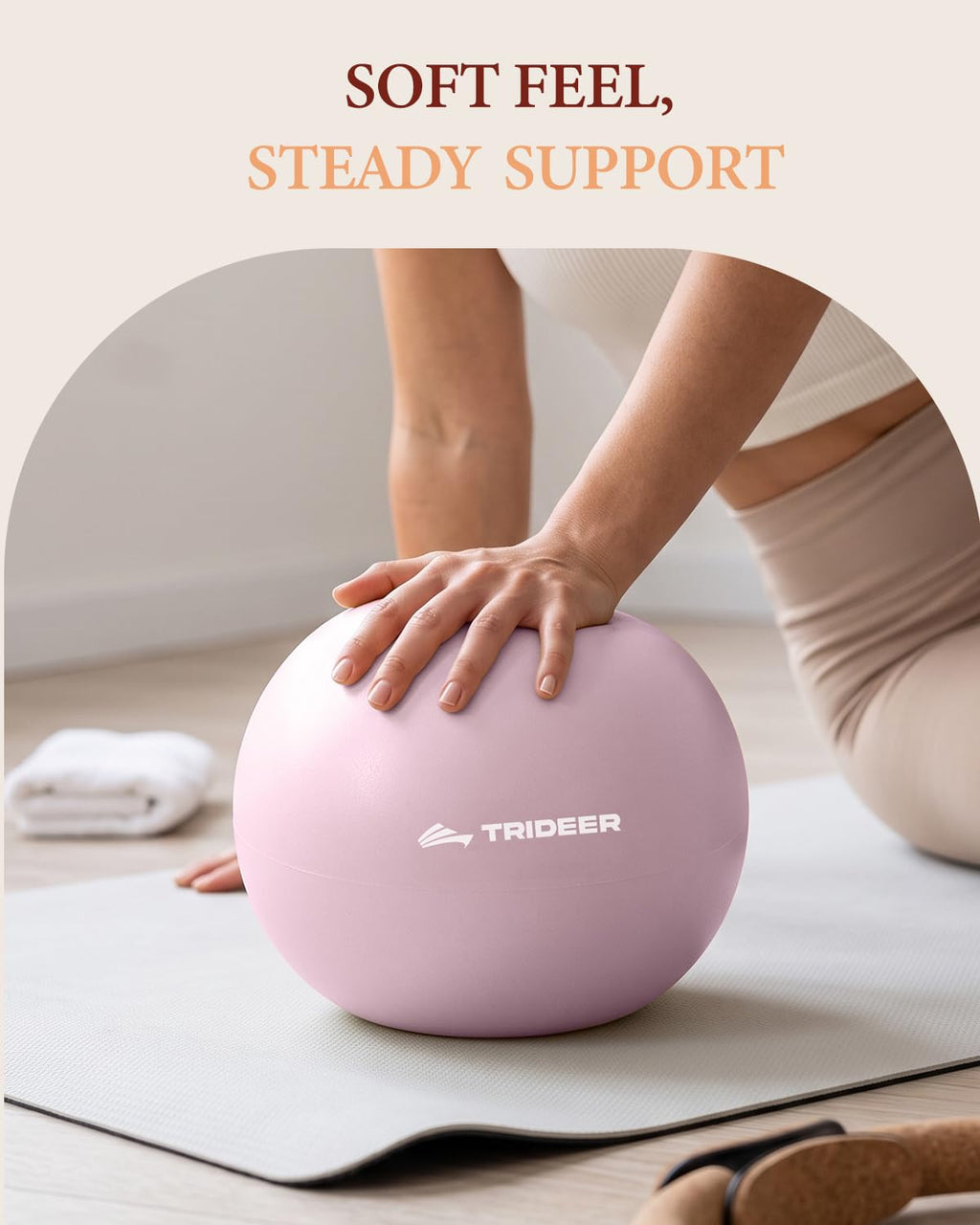 9 Inch Pilates Ball with Inflation Straw, Small Exercise Yoga Ball