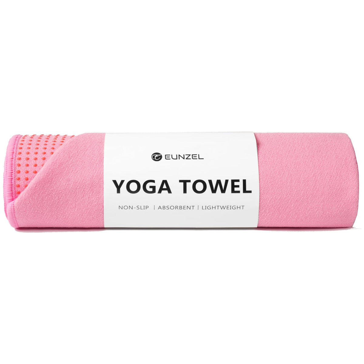 Yoga Towel,Hot Yoga Mat Towel with Grip Dots Sweat Absorbent Non-Slip for Hot Yoga, Pilates and Workout 24" x72", Pink