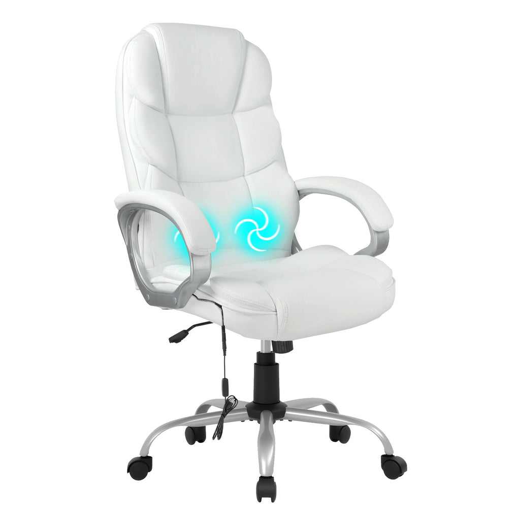 Office Chair Computer High Back Adjustable Ergonomic Desk Chair Executive PU Leather Swivel Task Chair with Armrests Lumbar Support (Beige)