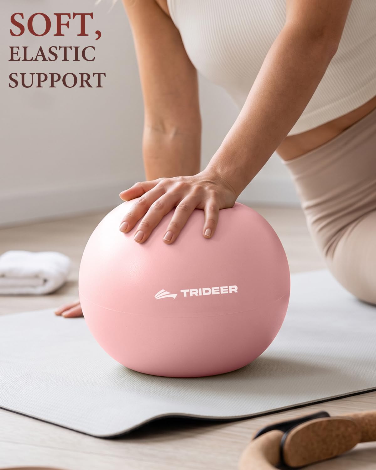9 Inch Pilates Ball with Inflation Straw, Small Exercise Yoga Ball