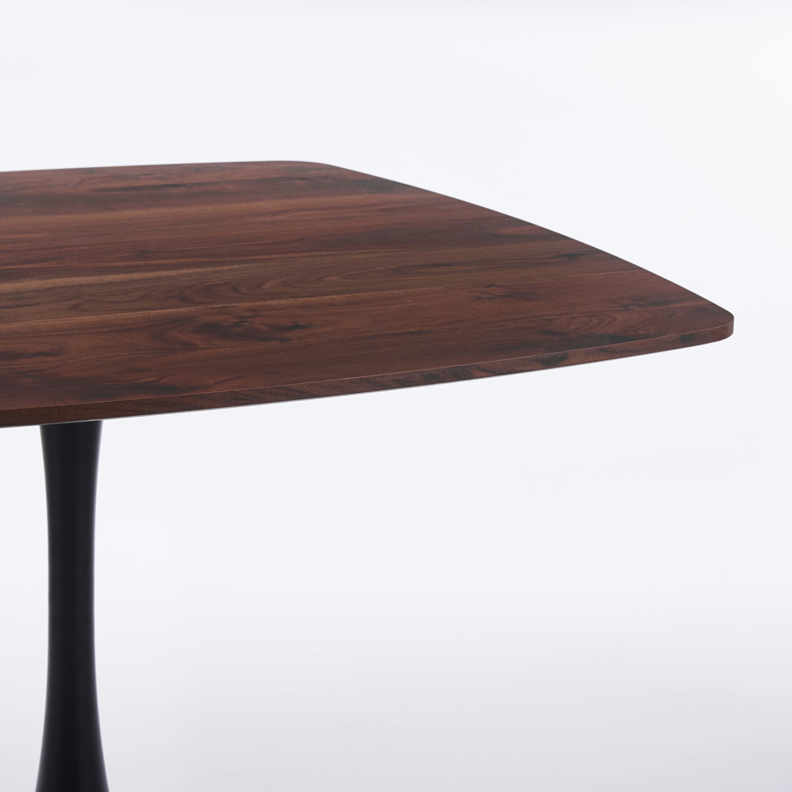 23.6" Square Tulip Dining Table, Mid-Century Tulip Table Kitchen Tulip Dining Table 2 People with MDF Table Top & Metal Base for Office Living Room