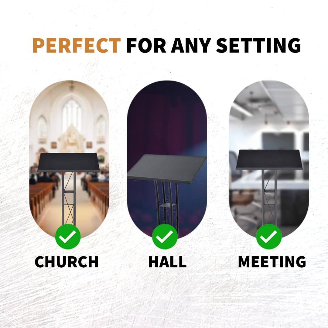 Podium, Modern Metal Podium for Churches, Meetings, Halls
