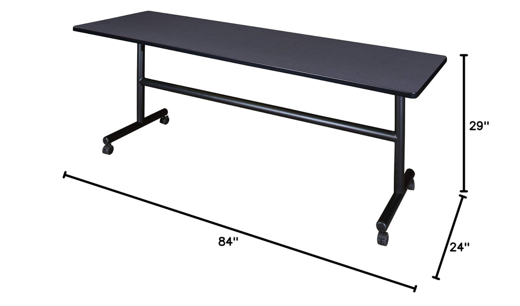 Kobe 84 x 24 in. Flip-Top Training Nesting Table- Grey