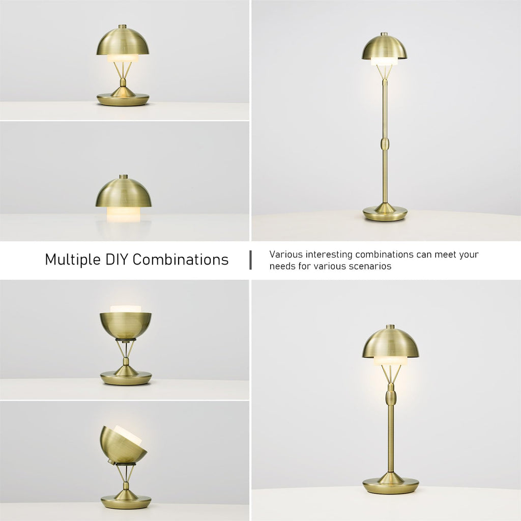 Cordless Modern Table Lamp, Rechargeable Battery, Antique Bronze