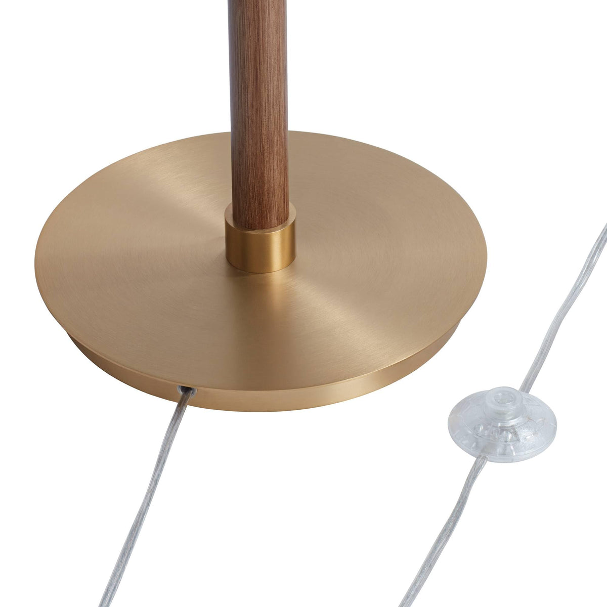 64" High Aged Brass and Wood Finish Floor Lamp