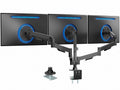 Triple Monitor Stand, Fully Adjustable Arms for 17 to 27 inch Screens, Mechanical Articulating Desk Mount, Gaming and Office Setups, VESA 75x75, 100x100, Max 19.8 lbs, Classic, Black, STAND-V003O