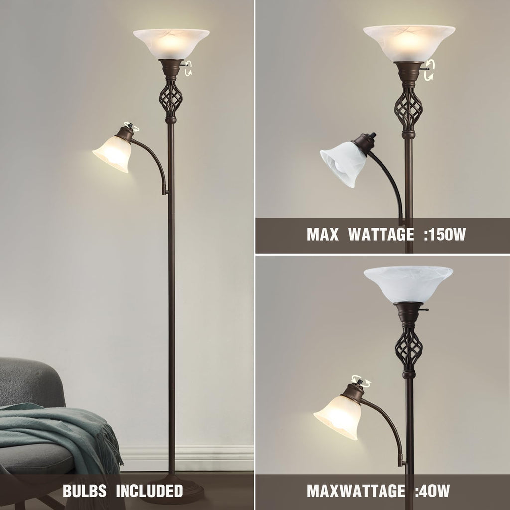 Torchiere Floor Lamp for Living Room, LED Standing Reading Light
