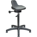 Height Adjustable Ergonomic Sit Stand Stool with 5-Star Base, 23"H to 33-1/2"H, Steel Frame, Polyurethane Seat, 250 Lb. Capacity, Black