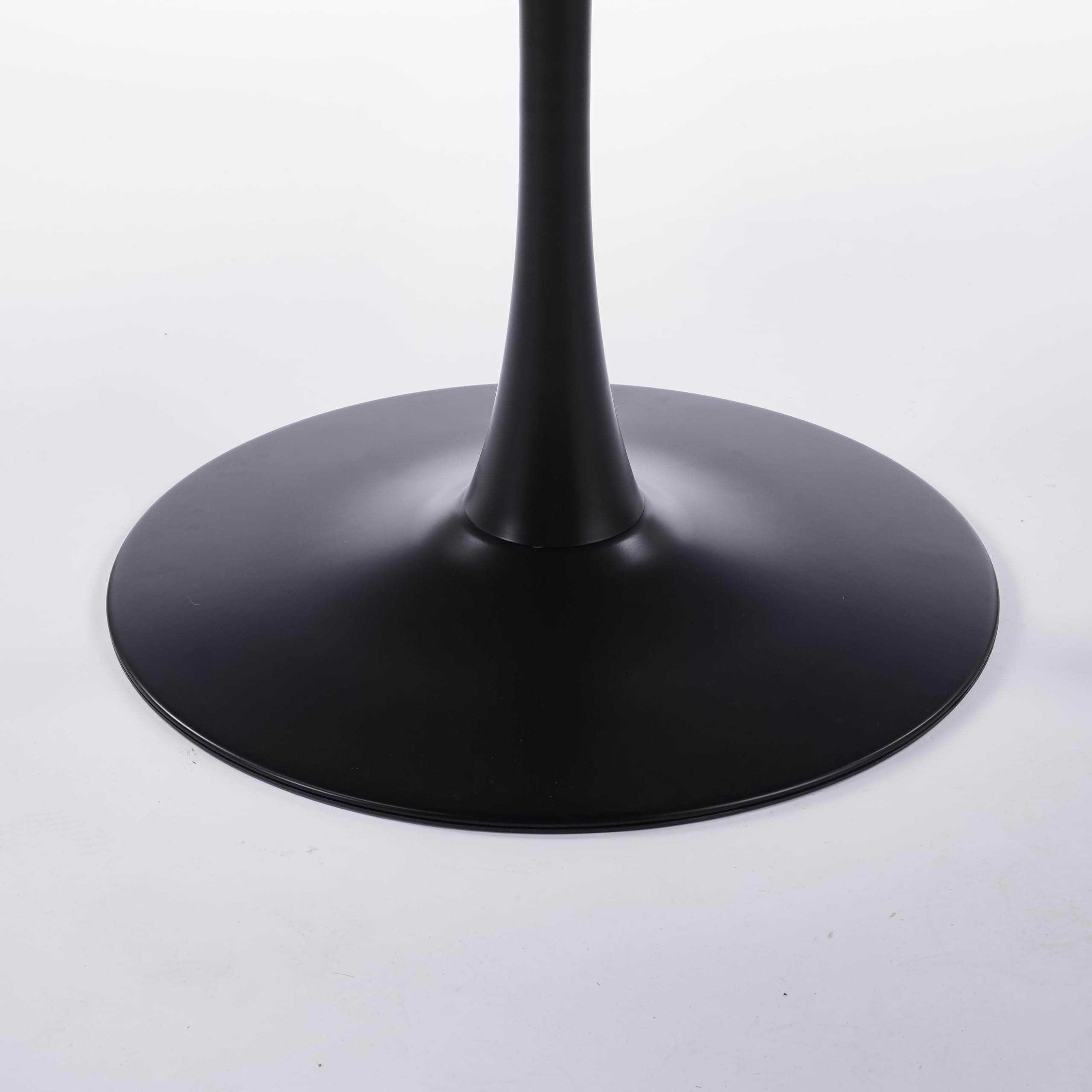 23.6" Square Tulip Dining Table, Mid-Century Tulip Table Kitchen Tulip Dining Table 2 People with MDF Table Top & Metal Base for Office Living Room