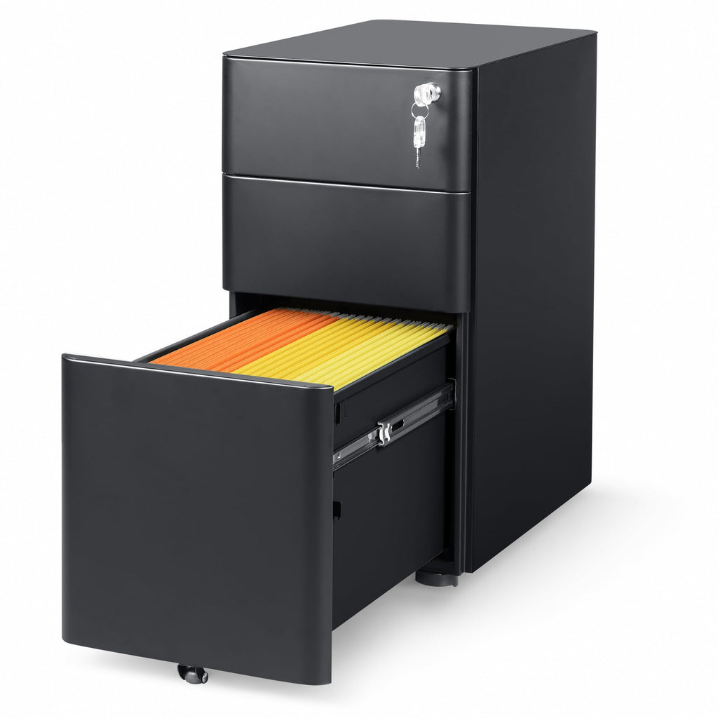 3 Drawer Mobile File Cabinet, Fully Assembled Except Casters