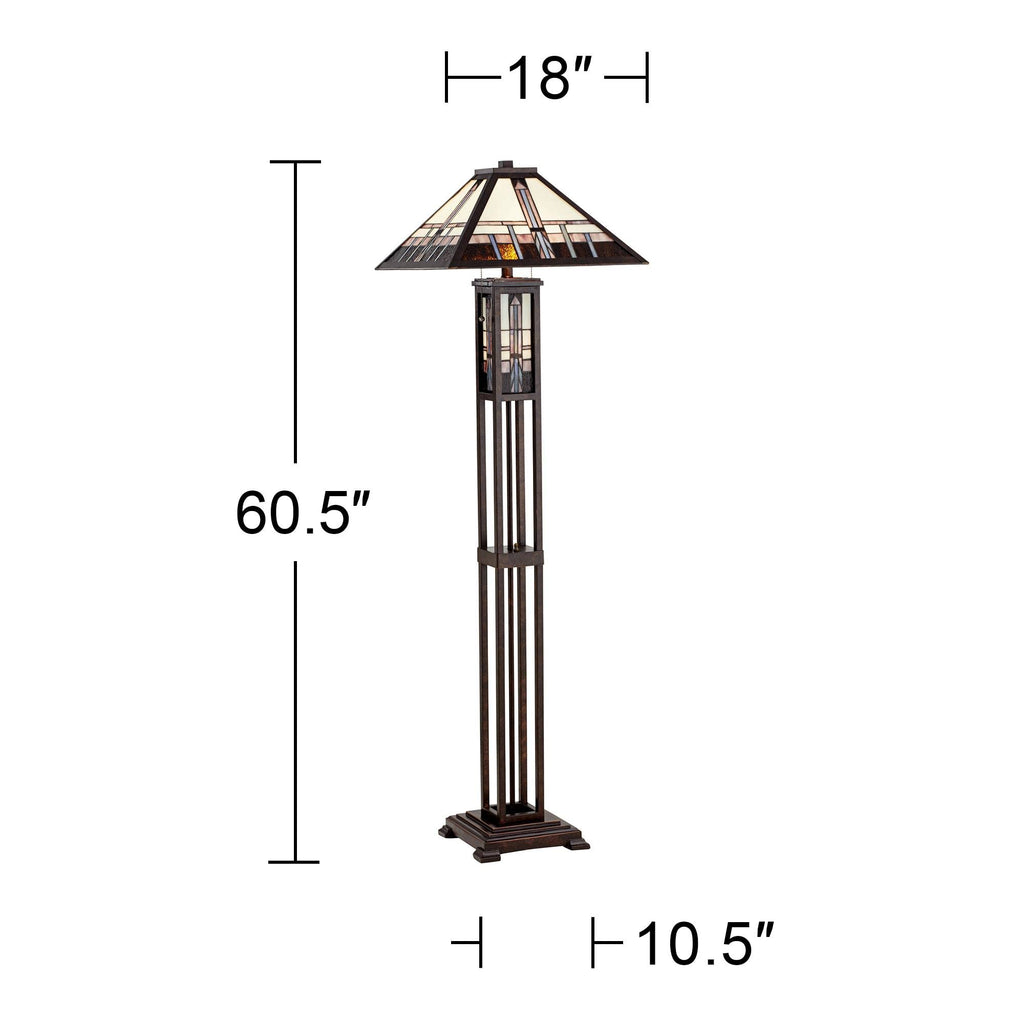 Geometric 60 1/2" Glass Night Light Floor Lamp Living Room