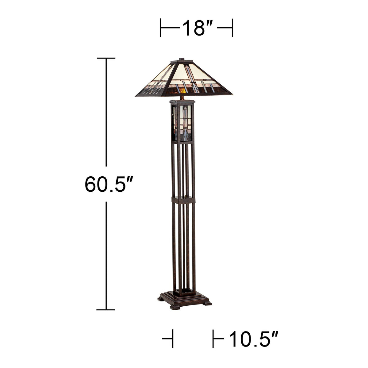 Geometric 60 1/2" Glass Night Light Floor Lamp Living Room
