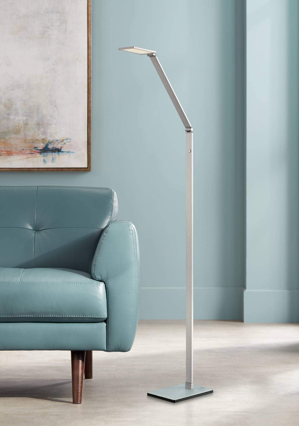 Royce Adjustable Arm Aluminum LED Task 61" Tall Floor Lamp