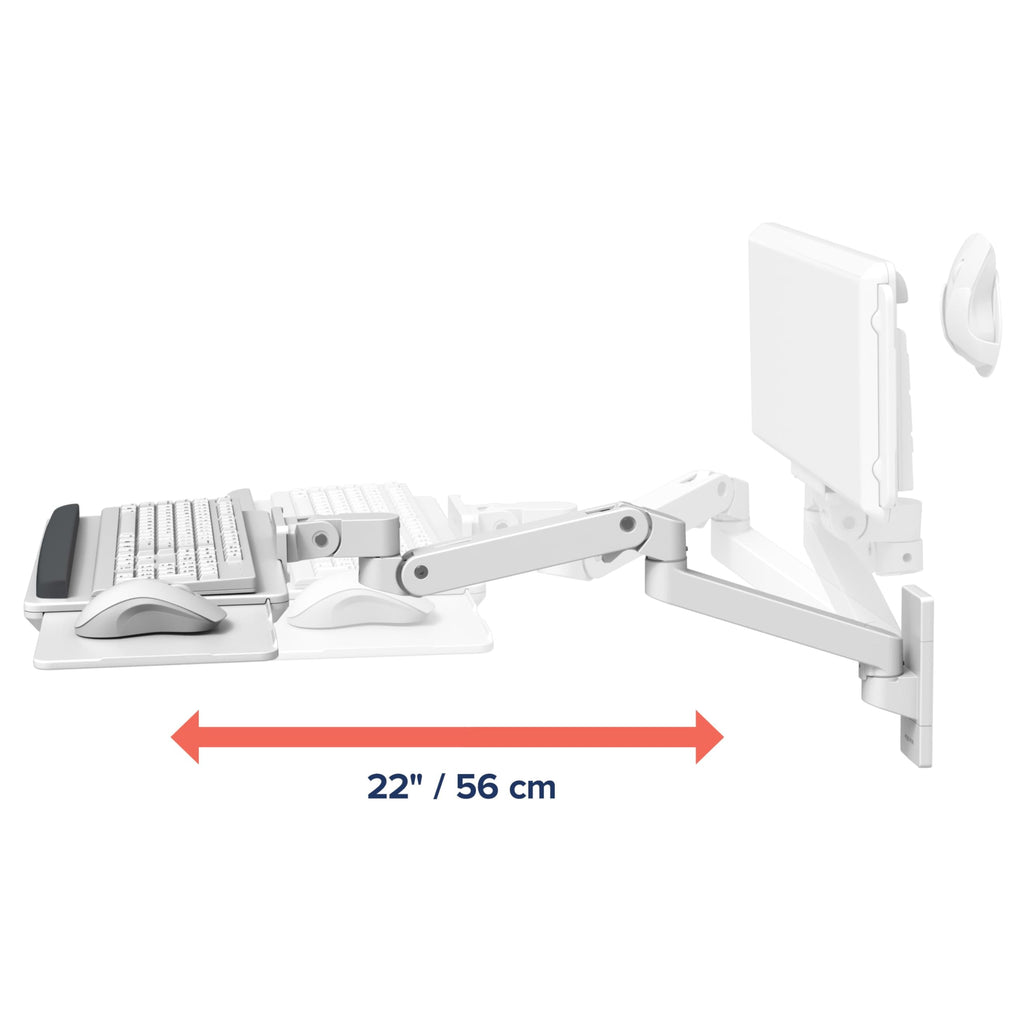 Upgraded LX Pro Premium Keyboard Arm, Wall Mount Adjustable Keyboard Tray – White