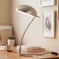 18.4" Metal Desk Lamp Modern Industrial Table Lamp, Adjustable Neck Architect Lights (3000K) with On/Off Switch, Bedside Reading Lamps for Office Bedroom Study Room Side Table (Nickel)