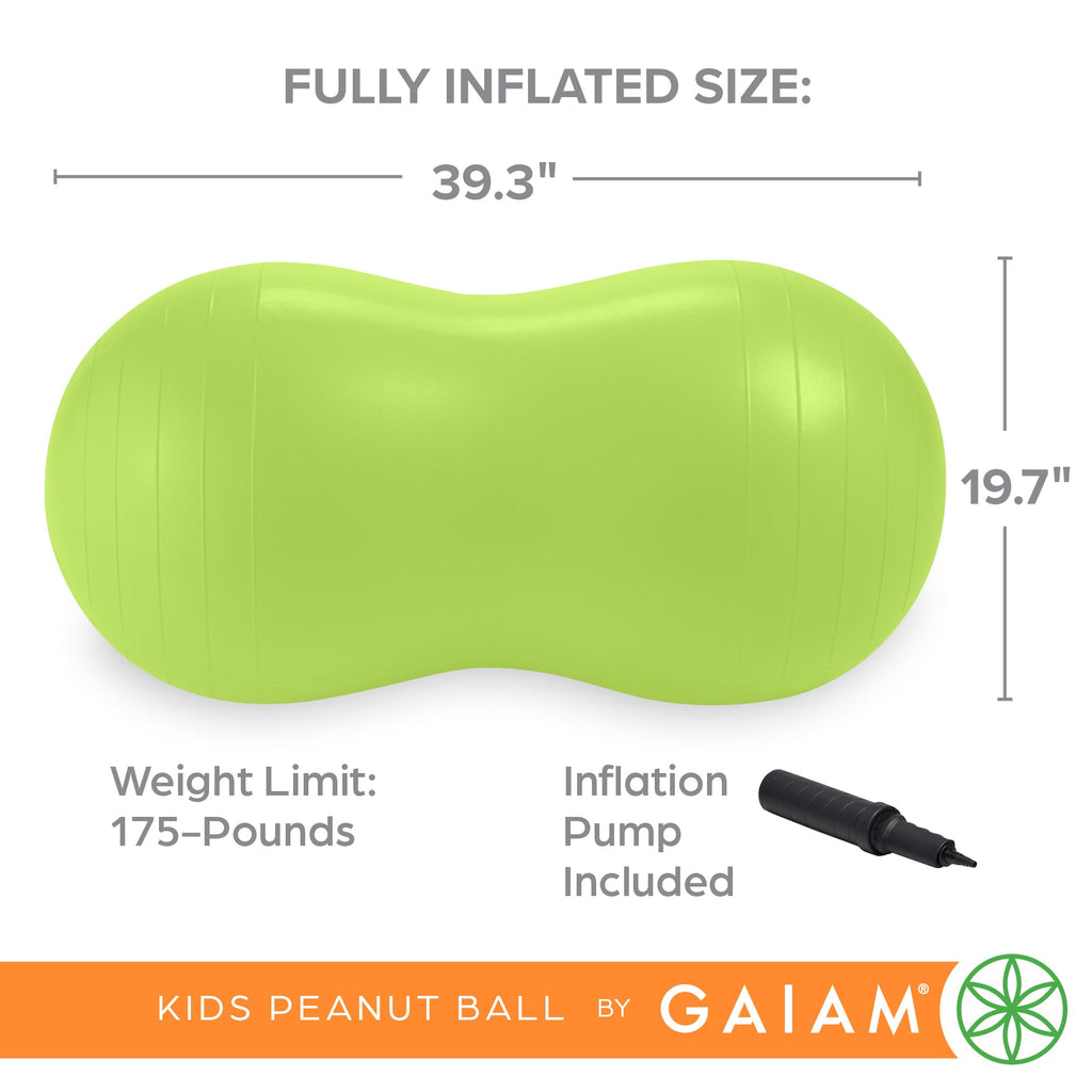 Kids Peanut Ball Chair, Flexible Seating for Classroom (Lime)