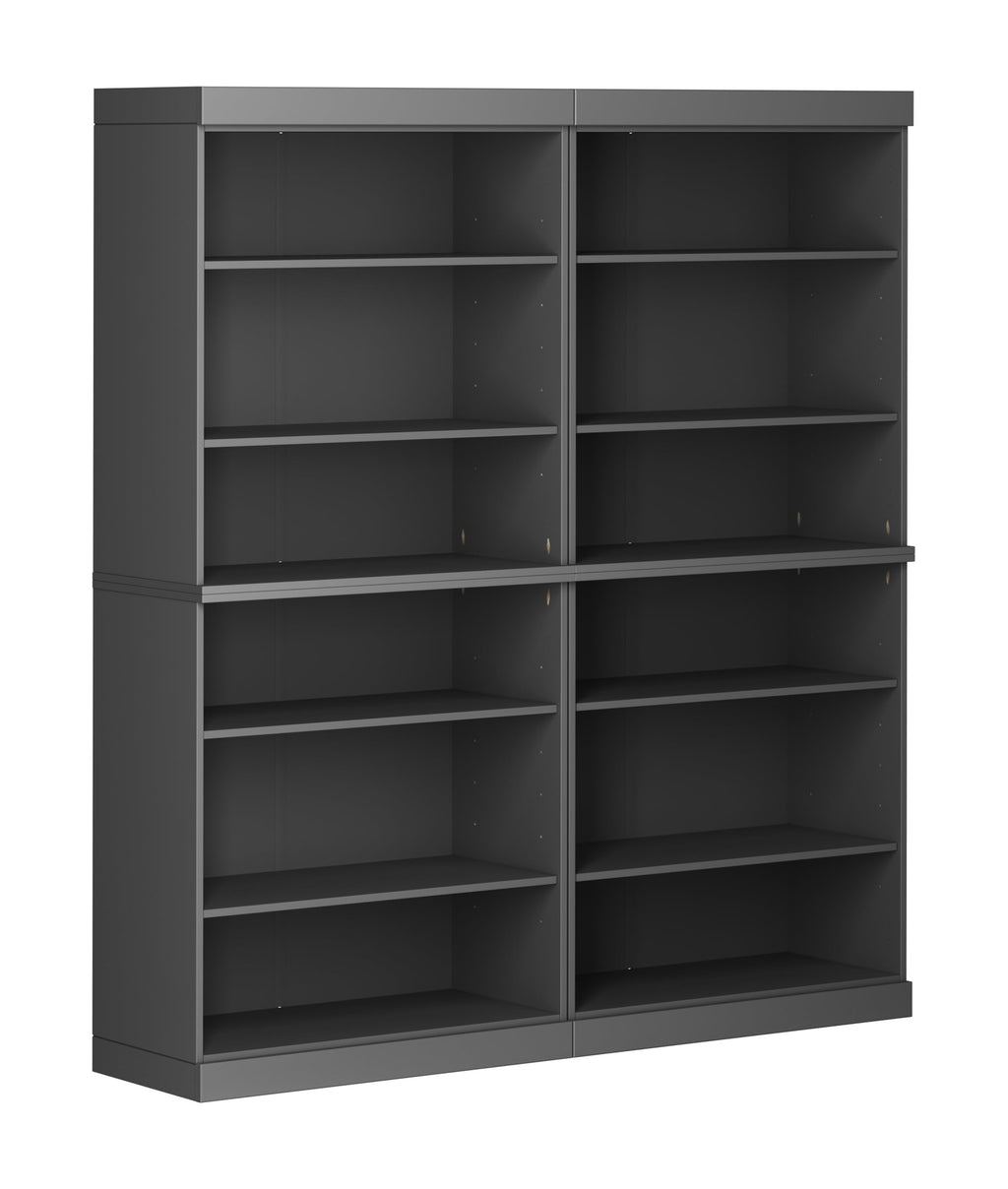 100% Solid Brazilian Pine Wood 12-Shelf Bookcase, Adjustable Shelves, 64" Wide, 71.5" Tall