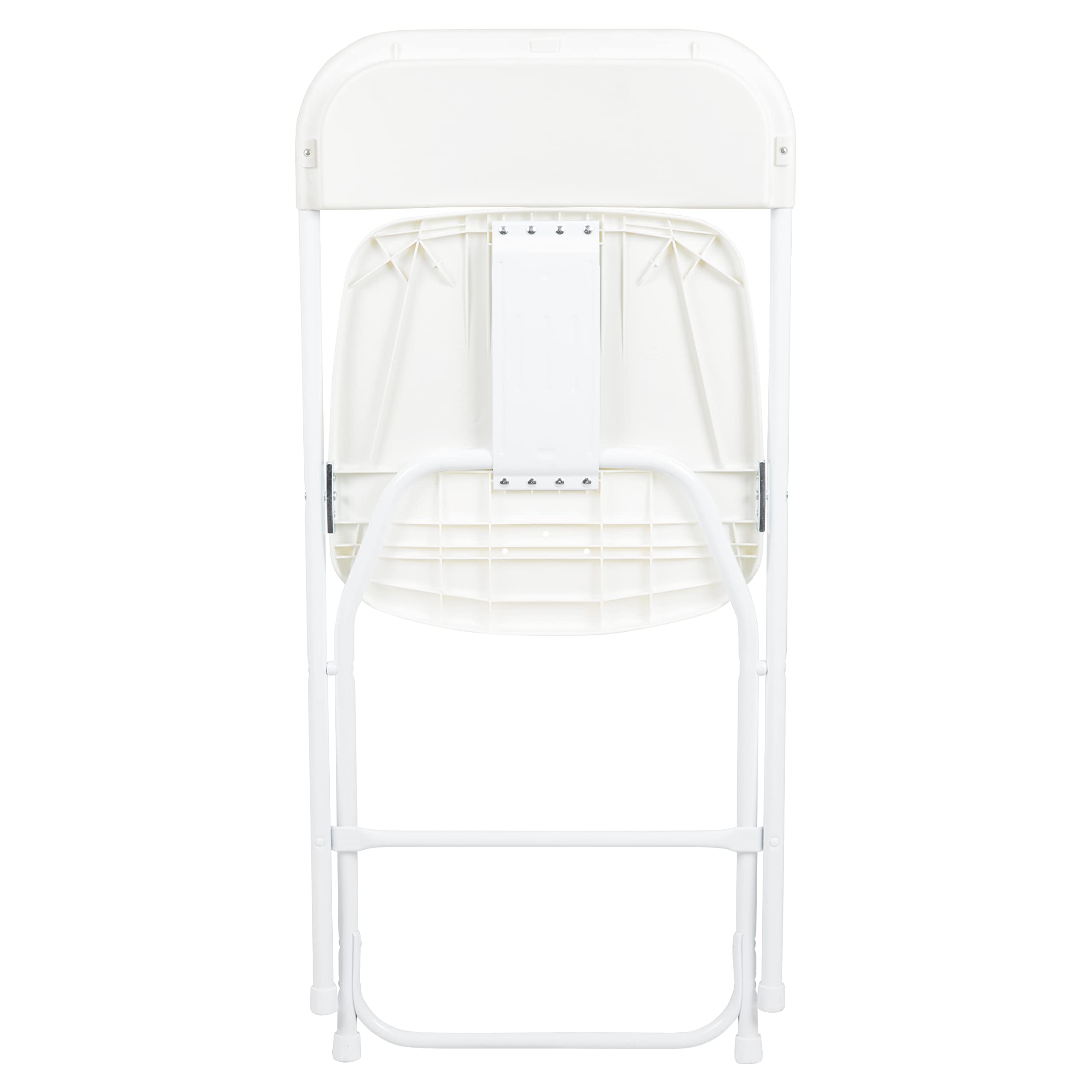 Set of 6, Hercules Series Plastic Folding Chairs for Parties and Weddings, Stackable Commercial Event Seats with 650-lb. Static Weight Capacity, White