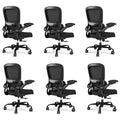 Pack of 6, Office Chair - Ergonomic Desk Chair with Adjustable Lumbar Support, Mesh Computer Chair, Executive Chairs for Home Office Comfortable Lumbar Support Black