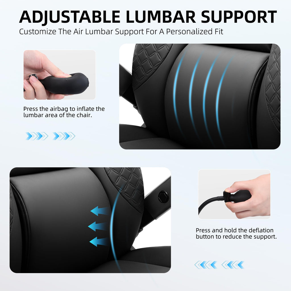 Big and Tall Office Chair, Desk Computer Chair for Heavy People, Oversized Executive Gaming Chair, Extra Wide 500LBS Ergonomic Comfy Office Chair with Adjustable Lumbar Support & 5D Flip Arms