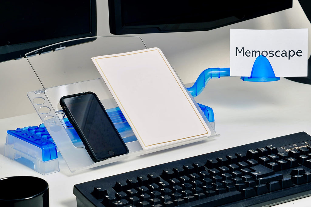 Adjustable in-Line Document Holder for Typing | Reduces Neck Strain, Improves Focus, Boosts Desk Organization, and Workflow | Paper Holder Stand for Desk and Home Office - Blue