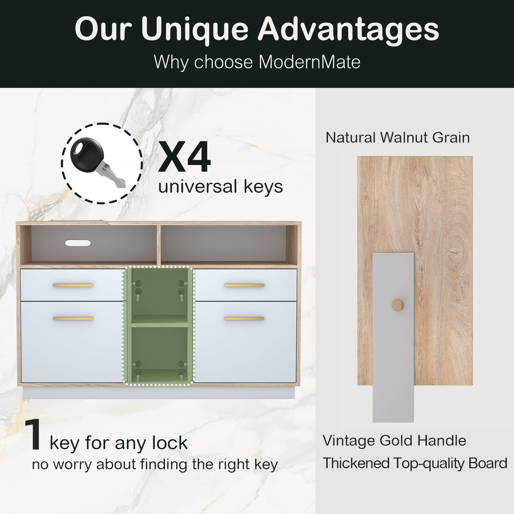 4 Drawer File Cabinet with Lock, Filing Cabinet for Home Office
