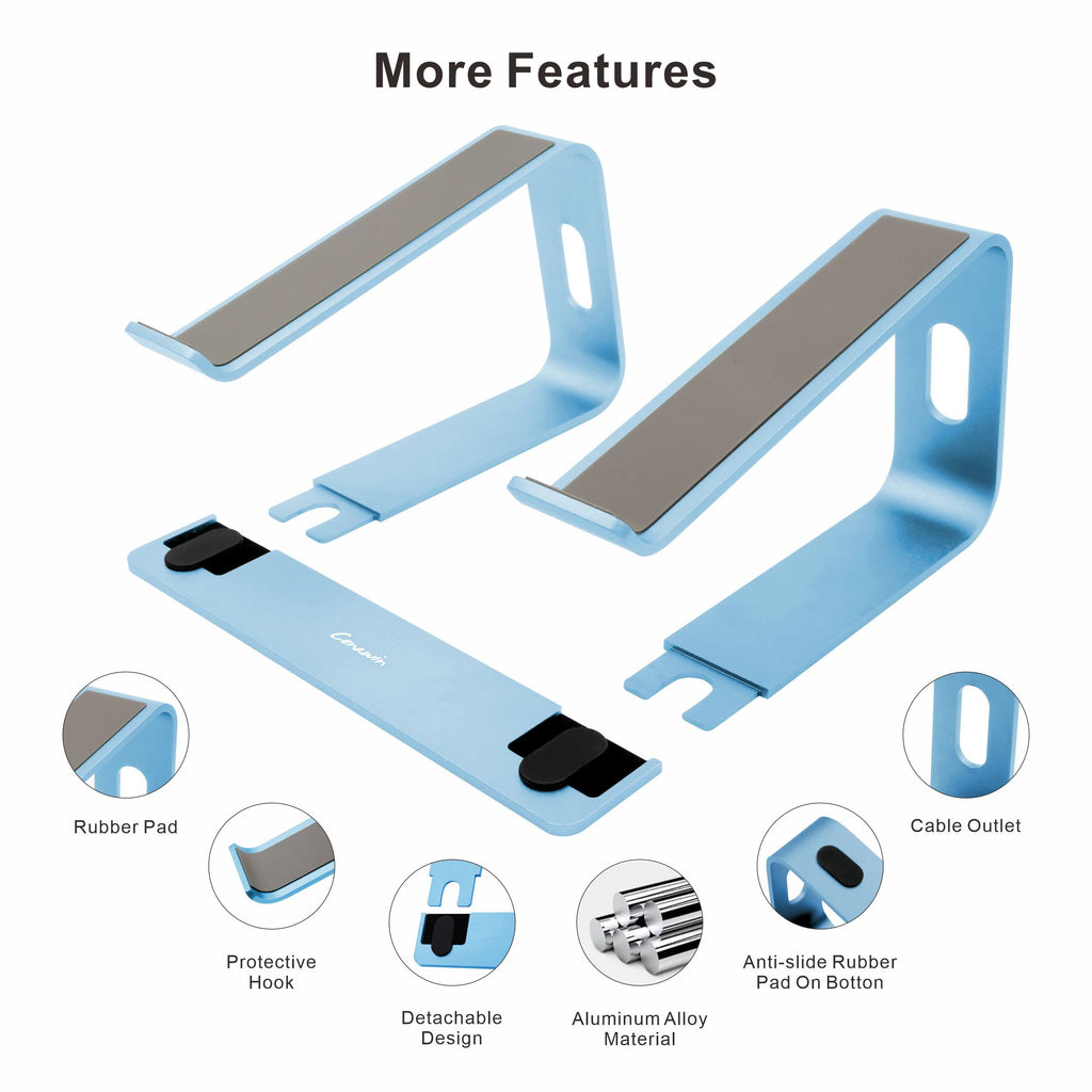 Laptop Stand,Ergonomic Aluminum Laptop Mount Computer Stand,Detachable Laptop Riser,Notebook Holder Stand,All 10-17.3" Laptops (Sky Blue)