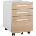 3 Drawer File Cabinet for Office, Under Desk Mobile Filing Cabinet with Lock for A4/Letter/Legal Size, 5 Wheel Anti-tilt Rolling File Cabinets, Fully Assembled