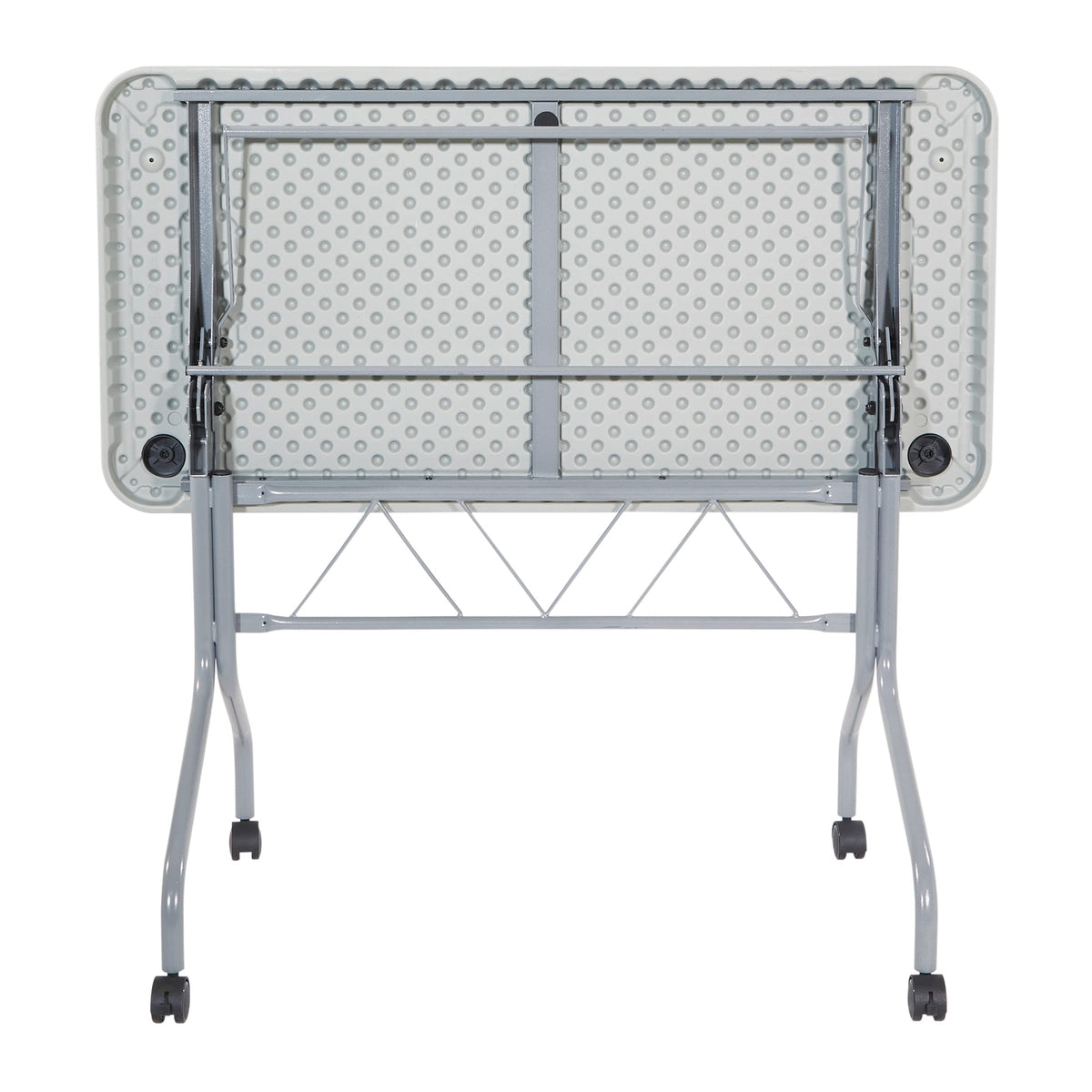 Resin Multipurpose Flip Training Table with Locking Casters for Home or Office, 4 Feet Light Gray