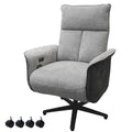 Ergonomic Executive Recliner, Adjustable Electric Office Chair 90-155° with Footrest, 4-Position Headrest, 300LBS Heavy Duty, 2-in-1 Base Swivel Desk Chair w/USB, Grey & Black Chenille