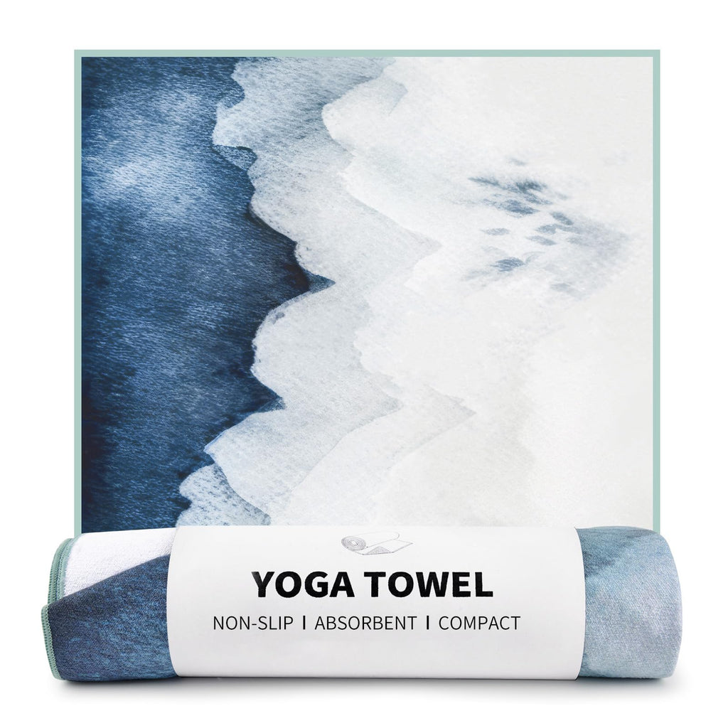 Non Slip Hot Yoga Towel, 74"x26", Watercolor Mountain