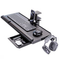 Keyboard Tray Under Desk with 360° Rotation, Ergonomic Computer Keyboard & Mouse Tray 25"W×11.02"D Sit Stand Desk Keyboard Holder w/Wrist Rest & Storage Drawer (Height is not Adjustable)