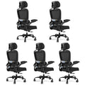 Office Chair Ergonomic Desk Chair, 330 LBS Home Mesh Office Desk Chairs with Wheels, Comfortable Gaming Chairs Black Pack of 5