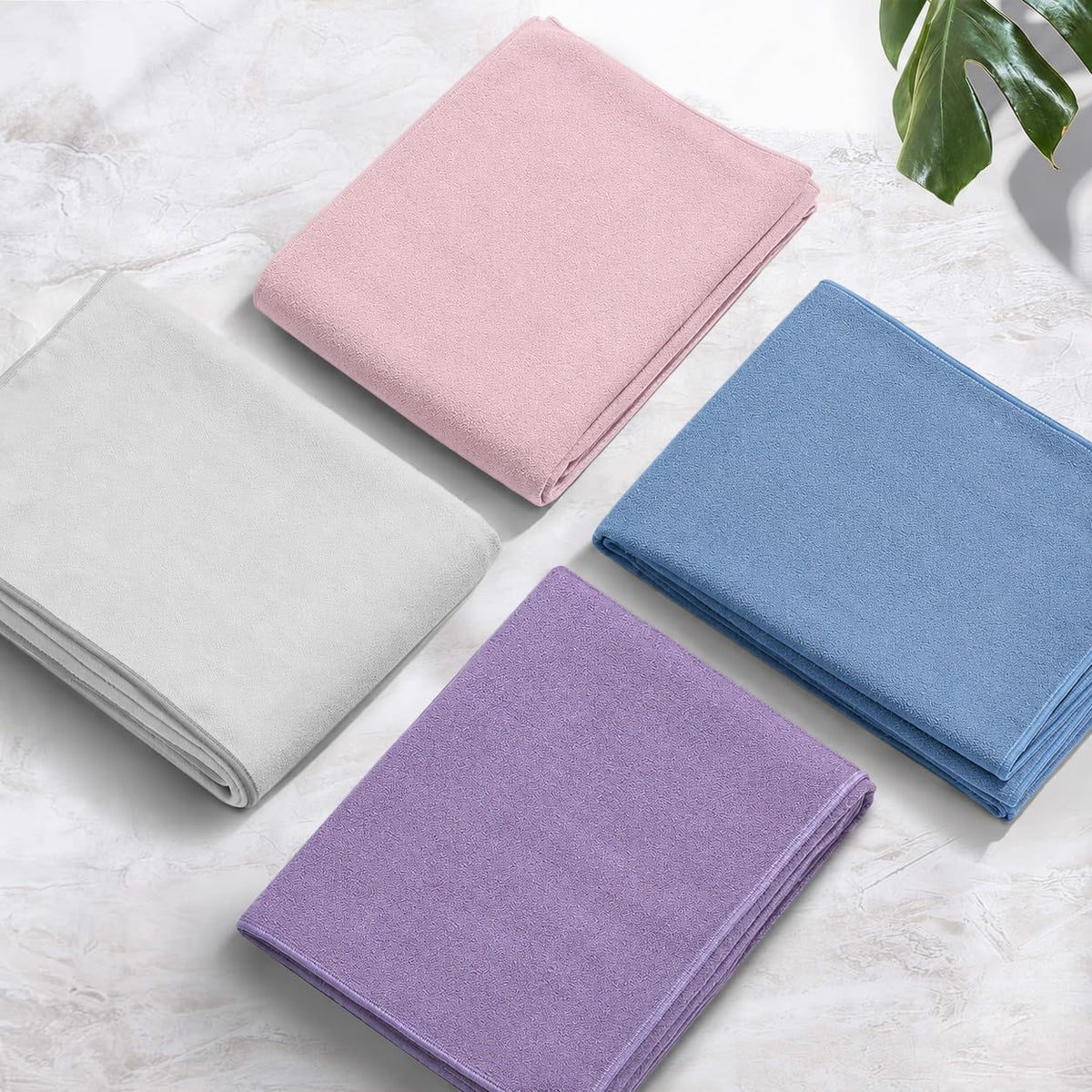 Yoga Mat Towel Non Slip for Hot Yoga Towel with Silicone Grip & Free Spray Bottle, 72"X26" Extra Large Microfiber Yoga Towel for Bikram, Pilates, Fitness (Light Grey)