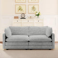 78'' Sectional 2 Seat Cloud Loveseat with 2 Throw Pillows, Modern Corduroy Love Seat, Cozy Sofa for Living Room, Office and Bedroom, Light Grey