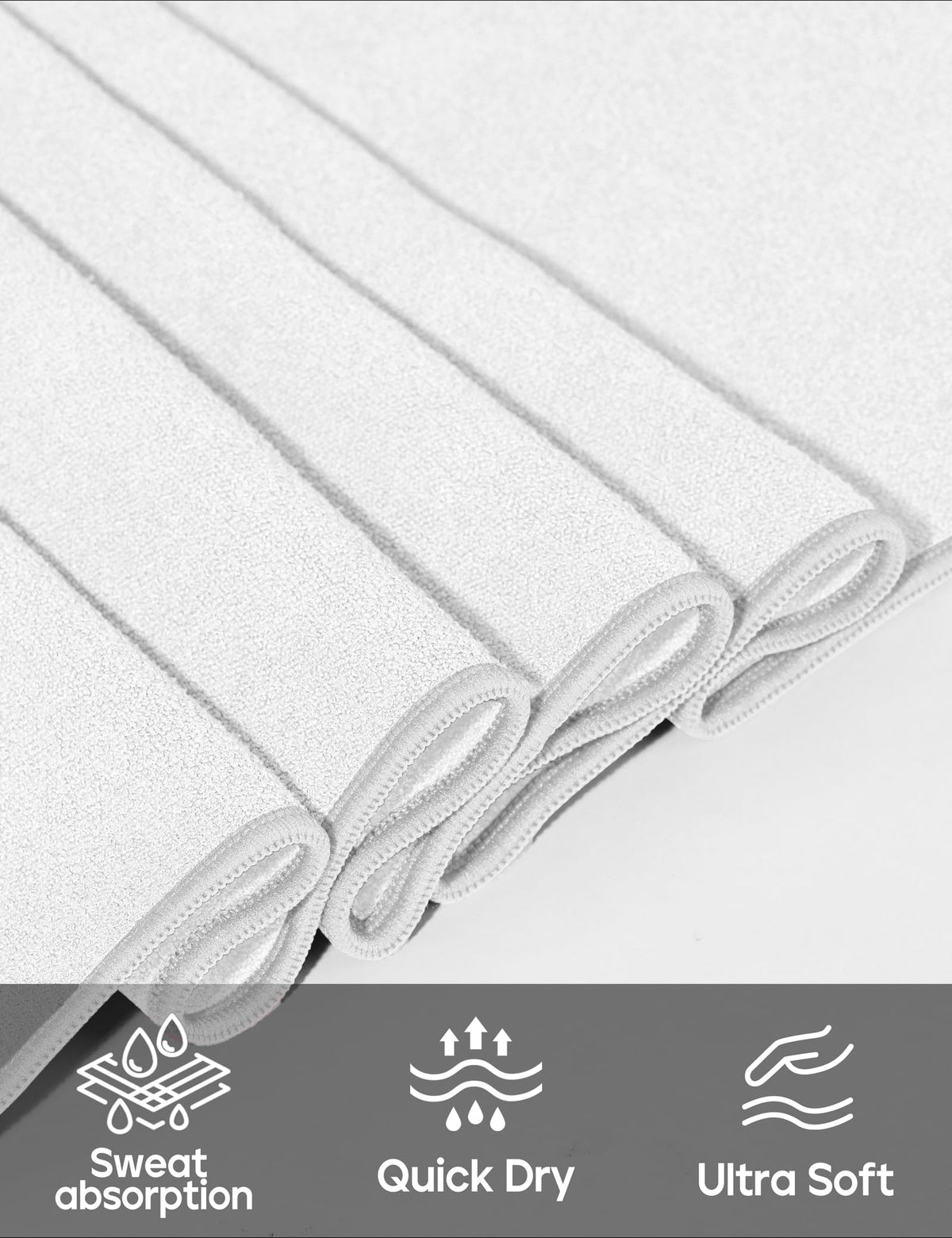 Yoga Mat Towel Non Slip for Hot Yoga Towel with Silicone Grip & Free Spray Bottle, 72"X26" Extra Large Microfiber Yoga Towel for Bikram, Pilates, Fitness (Light Grey)