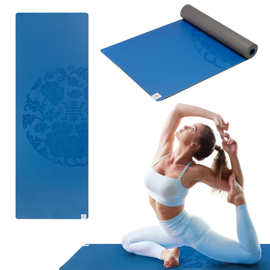 Dry-Grip Yoga Mat, Non-Slip, Hot Yoga (Blue)