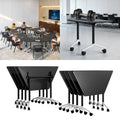 Folding Conference Table, 2 Pack Modern Flip Top Mobile Training Tables