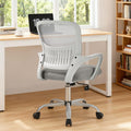 Home Office Managerial Executive Chair, Ergonomic Mesh Adjustable Swivel Mid-Back Computer Desk Chair with Comfortable Lumbar Support, Comfy Arms for Bedroom,Study