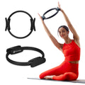 Pilates Ring Fitness Circle, Toning Arms, Legs & Core (12", Black)