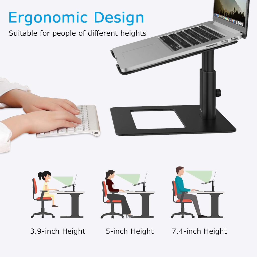 Laptop Stand, Ergonomic Aluminum Height Adjustable Computer Stand Laptop Riser Holder for Desk, Compatible with MacBook Pro/Air, Dell, Lenovo, HP, Samsung, More Laptops 11-17"