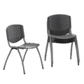 HERCULES -5 Pack 880 lb. Capacity Gray Plastic Stack Chair | Comfortable Seating with Durable Design