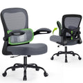 Office Chair Ergonomic Desk Chairs with Adjustable Lumbar Support& Headrest Hanger, High Back Breathable Mesh Chair with Wheels, Rolling Swivel Comfy Task Computer Chair for Home Work Gaming
